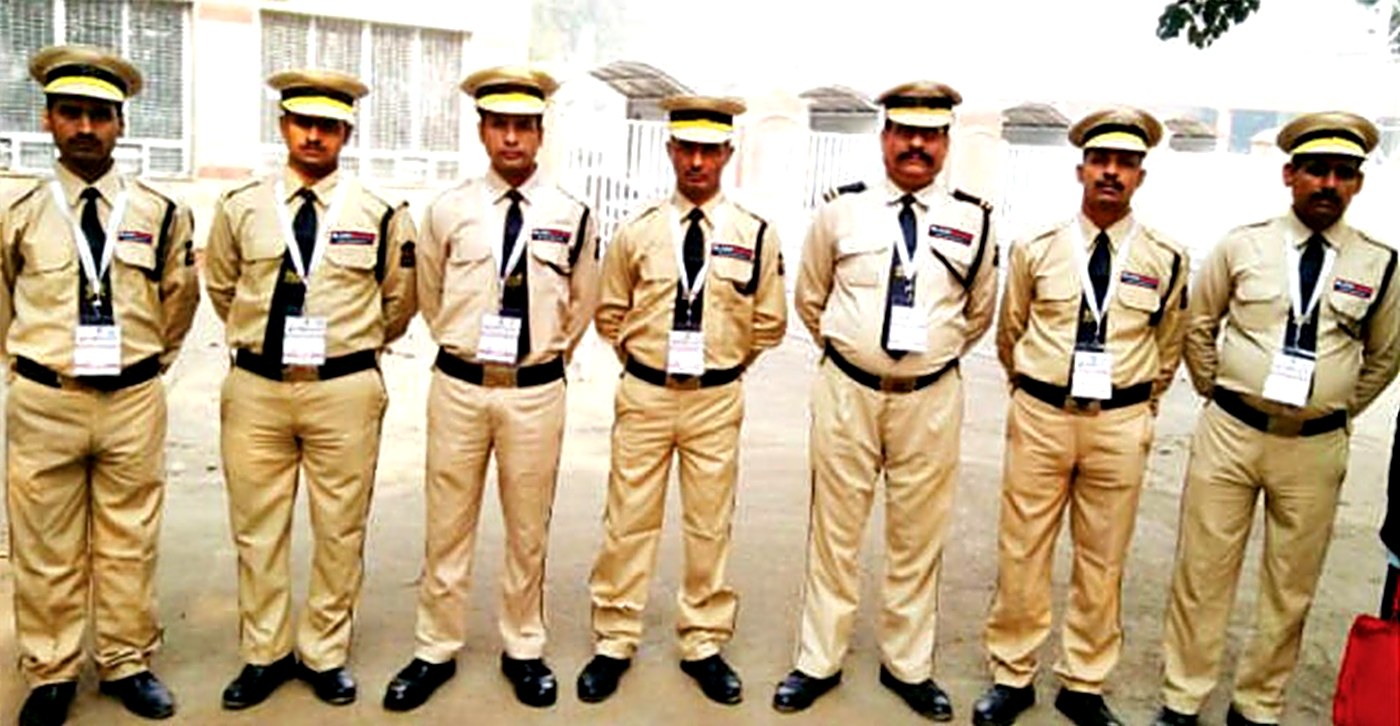 Blackguard security guards on formal parade